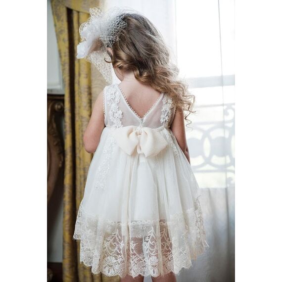 Bambolino: Elpida Βαπτιστικό ρούχο για κορίτσι 9105 - Ρούχα Βάπτισης για Κορίτσι στο Oneirokosmos