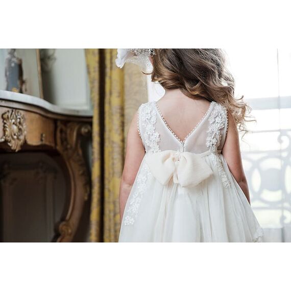 Bambolino: Elpida Βαπτιστικό ρούχο για κορίτσι 9105 - Ρούχα Βάπτισης για Κορίτσι στο Oneirokosmos