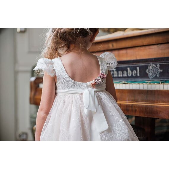 Bambolino: Lenia Βαπτιστικό ρούχο για κορίτσι 9110 - Ρούχα Βάπτισης για Κορίτσι στο Oneirokosmos