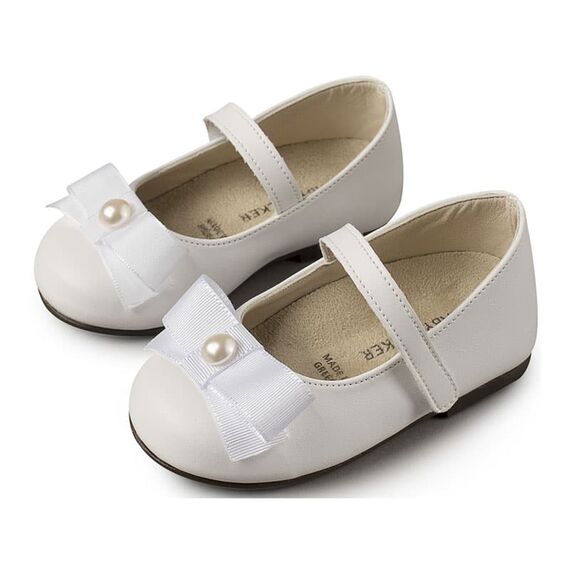 Babywalker Γοβάκι Μονή Μπαρέτα με Φιόγκο BS3500 Λευκό - Βαπτιστικό Παπούτσι για Κορίτσι στο Oneirokosmos