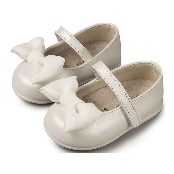 Babywalker Γοβάκι  Μονή Μπαρέτα με Φιόγκο PRI2525 Εκρού - Βαπτιστικό Παπούτσι για Κορίτσι στο Oneirokosmos