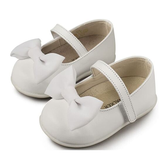 Babywalker Γοβάκι  Μονή Μπαρέτα με Φιόγκο PRI2525 Λευκό - Βαπτιστικό Παπούτσι για Κορίτσι στο Oneirokosmos