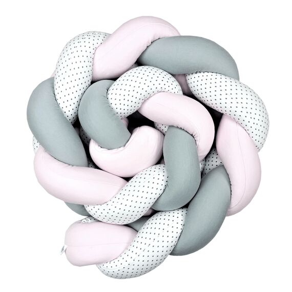 Baby Star  Πάντα Πλεξούδα Ροζ-Γκρι-Λευκό με Αστέρι 19Χ200cm - Πάντες στο Oneirokosmos