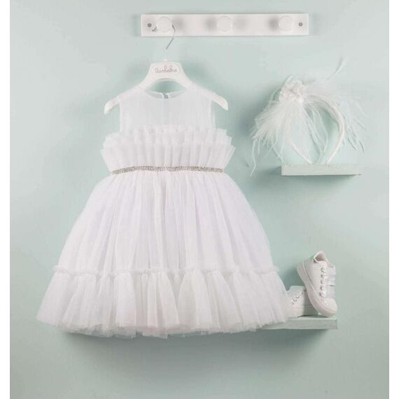 Bambolino: Crystal Βαπτιστικό ρούχο για κορίτσι 9502 - Ρούχα Βάπτισης για Κορίτσι στο Oneirokosmos