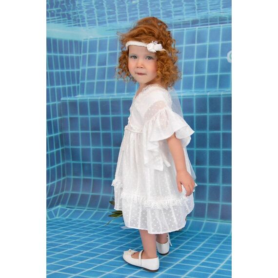 Bambolino:Alkmini Βαπτιστικό ρούχο για κορίτσι 9876 - Ρούχα Βάπτισης για Κορίτσι στο Oneirokosmos