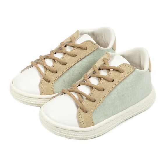 Babywalker Δετό Δίχρωμο Σνίκερ BS3039 Μέντα Λευκό Μπεζ - Βαπτιστικό Παπούτσι για Αγόρι στο Oneirokosmos