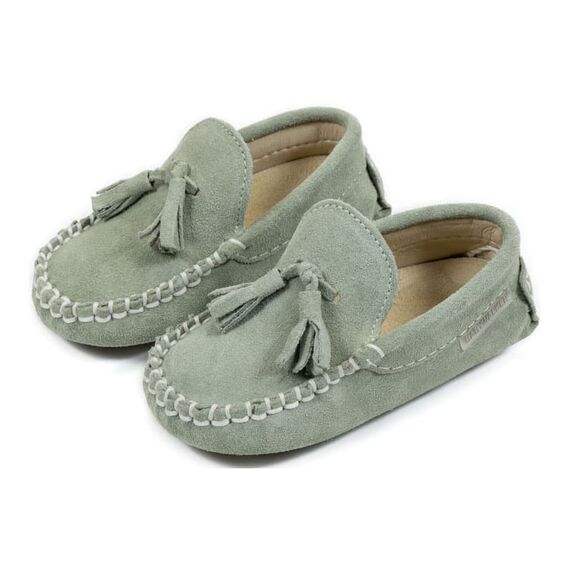 Babywalker Καστόρινο Μοκασίνι με Φουντάκια BW4011 Μέντα - Βαπτιστικό Παπούτσι για Αγόρι στο Oneirokosmos