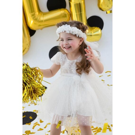 Bambolino: Melissa Βαπτιστικό ρούχο για κορίτσι 9518 - Ρούχα Βάπτισης για Κορίτσι στο Oneirokosmos