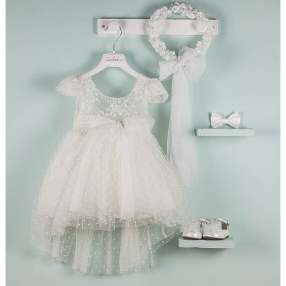Bambolino: Melissa Βαπτιστικό ρούχο για κορίτσι 9518 - Ρούχα Βάπτισης για Κορίτσι στο Oneirokosmos