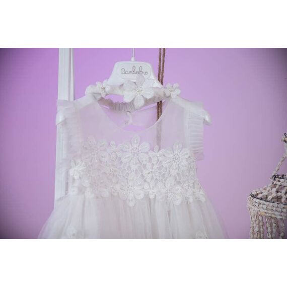 Bambolino:Sofia Βαπτιστικό ρούχο για κορίτσι 9822 - Ρούχα Βάπτισης για Κορίτσι στο Oneirokosmos