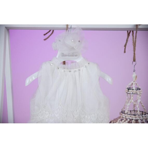 Bambolino:Sofia Βαπτιστικό ρούχο για κορίτσι 9822 - Ρούχα Βάπτισης για Κορίτσι στο Oneirokosmos