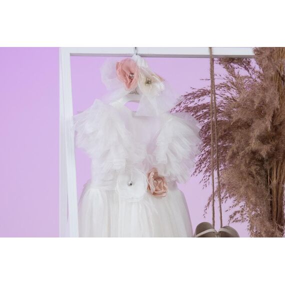 Bambolino: Nina Βαπτιστικό ρούχο για κορίτσι 9828 - Ρούχα Βάπτισης για Κορίτσι στο Oneirokosmos