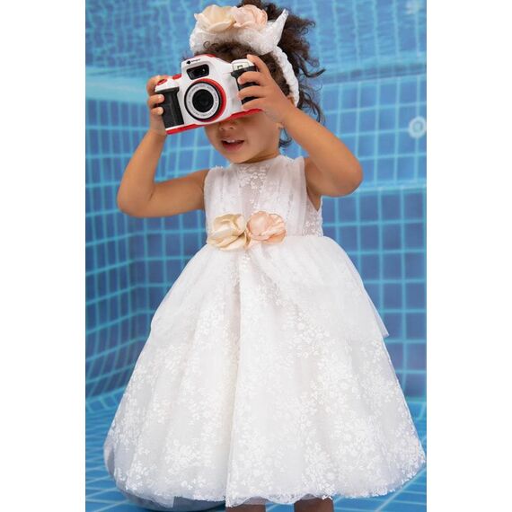 Bambolino:Ourania Βαπτιστικό ρούχο για κορίτσι 9850 - Ρούχα Βάπτισης για Κορίτσι στο Oneirokosmos