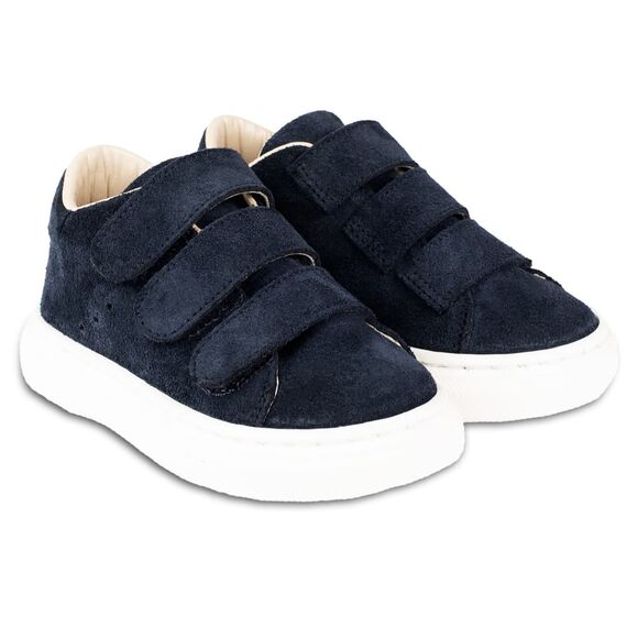 Babywalker Μονόχρωμο Σνίκερ με Τριπλή Μπαρέτα Χρατς BW4254 Μπλε - Βαπτιστικό Παπούτσι για Αγόρι στο Oneirokosmos