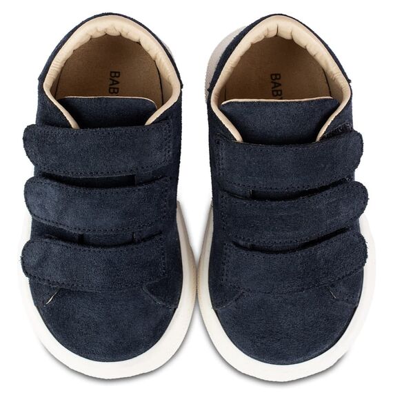 Babywalker Μονόχρωμο Σνίκερ με Τριπλή Μπαρέτα Χρατς BW4254 Μπλε - Βαπτιστικό Παπούτσι για Αγόρι στο Oneirokosmos