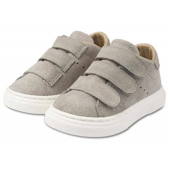 Babywalker Μονόχρωμο Σνίκερ με Τριπλή Μπαρέτα Χρατς BW4254 Γκρι - Βαπτιστικό Παπούτσι για Αγόρι στο Oneirokosmos