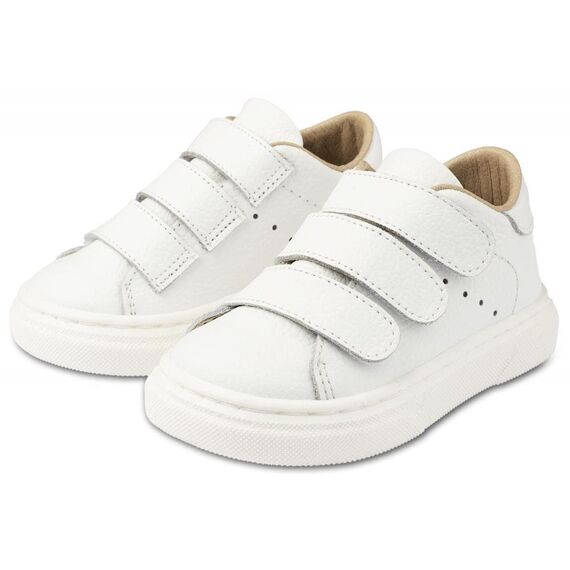 Babywalker Μονόχρωμο Σνίκερ με Τριπλή Μπαρέτα Χρατς BW4254 Λευκό - Βαπτιστικό Παπούτσι για Αγόρι στο Oneirokosmos