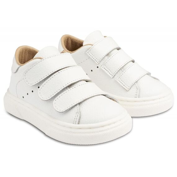 Babywalker Μονόχρωμο Σνίκερ με Τριπλή Μπαρέτα Χρατς BW4254 Λευκό - Βαπτιστικό Παπούτσι για Αγόρι στο Oneirokosmos