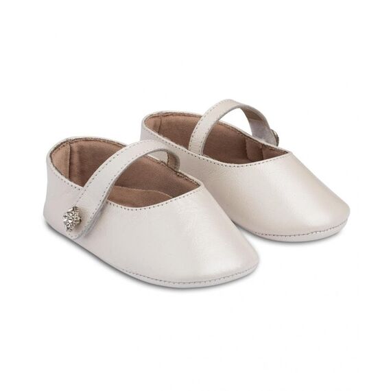 Babywalker Γοβάκι Μονή Μπαρέτα με Στρασένιο Κουμπάκι MI1619 Εκρού - Βαπτιστικό Παπούτσι για Κορίτσι στο Oneirokosmos