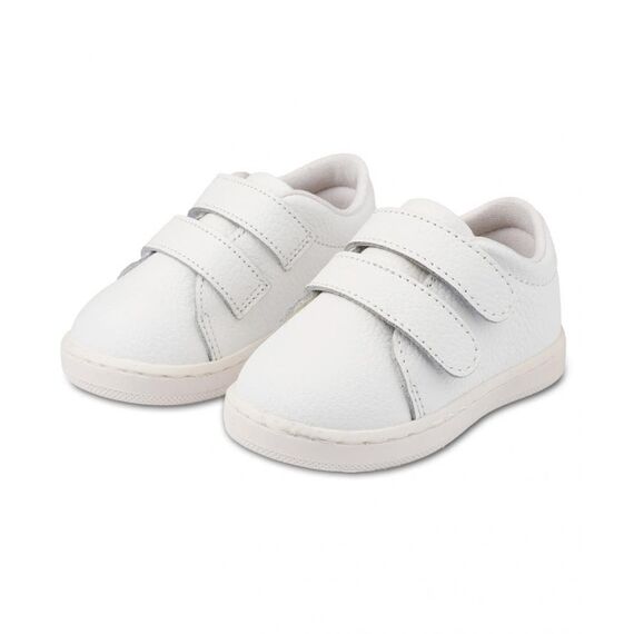 Babywalker Μονόχρωμο Σνίκερ Διπλή Μπαρέτα Χράτς PRI2103 Λευκό - Βαπτιστικό Παπούτσι για Αγόρι στο Oneirokosmos