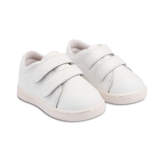 Babywalker Μονόχρωμο Σνίκερ Διπλή Μπαρέτα Χράτς PRI2103 Λευκό - Βαπτιστικό Παπούτσι για Αγόρι στο Oneirokosmos