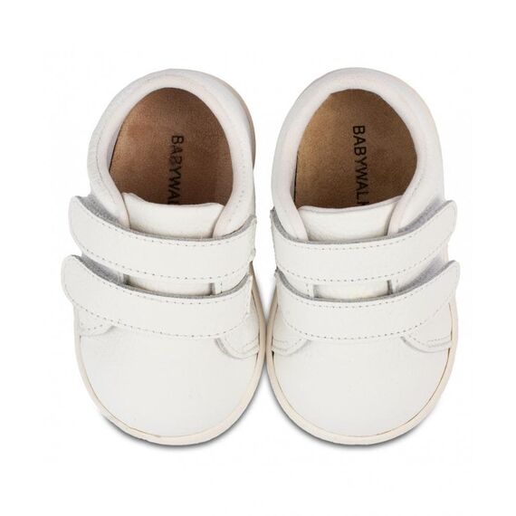 Babywalker Μονόχρωμο Σνίκερ Διπλή Μπαρέτα Χράτς PRI2103 Λευκό - Βαπτιστικό Παπούτσι για Αγόρι στο Oneirokosmos