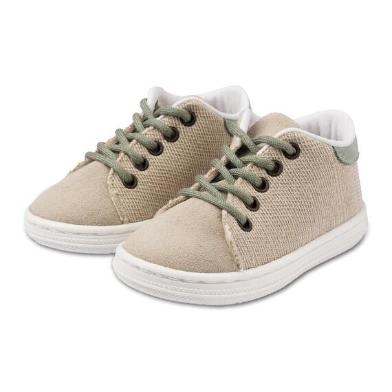 Babywalker Δετό Δίχρωμο Σνίκερ BS3073 Μπεζ Μέντα - Βαπτιστικό Παπούτσι για Αγόρι στο Oneirokosmos