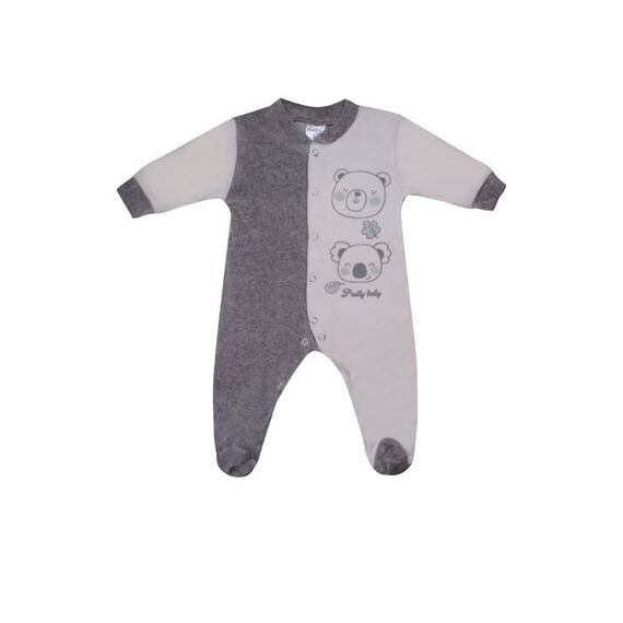 Pretty Baby Βρεφικό Βελουτέ Φορμάκι για Κορίτσι Bears Γκρι-Εκρού - Φορμάκια στο Oneirokosmos