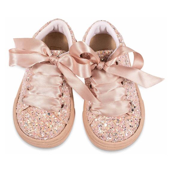 Babywalker Δετό Σνίκερ απο Γκλίτερ Ύφασμα EXC5856 Νουντ - Βαπτιστικό Παπούτσι για Κορίτσι στο Oneirokosmos