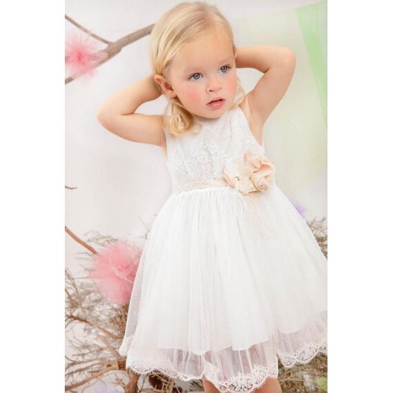 Bambolino:Myrto Βαπτιστικό ρούχο για κορίτσι 1337 - Ρούχα Βάπτισης για Κορίτσι στο Oneirokosmos