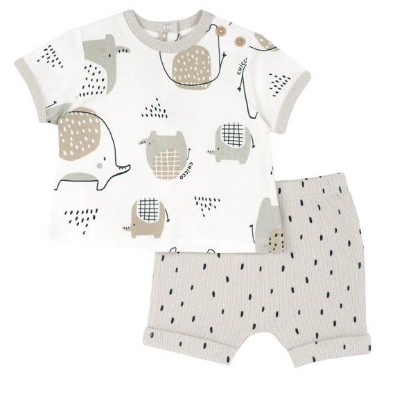 Chicco Σετ Κοντομάνικο Μπλουζάκι με Σορτς Μπεζ 75860-061 - Προσφορές στο Oneirokosmos