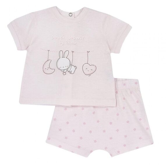 Chicco Σετ Κοντομάνικο Μπλουζάκι με Σορτς Ροζ 75889-011 - Προσφορές στο Oneirokosmos