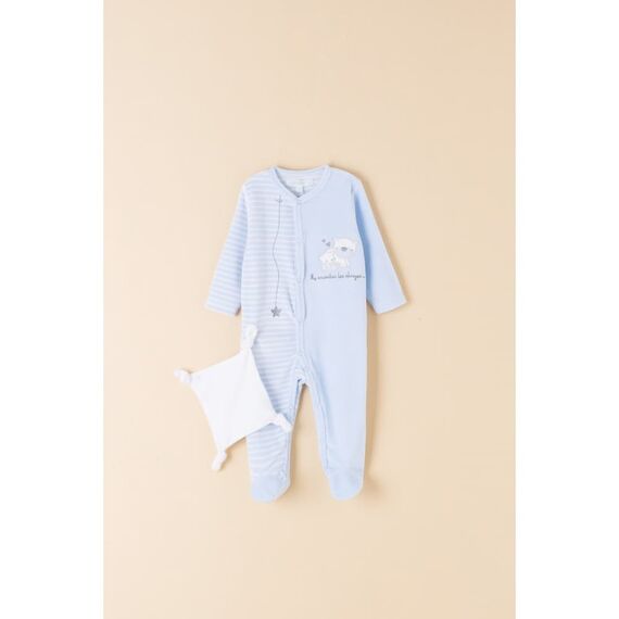 AMOMI Βρεφικό Φορμάκι Βελουτέ Γαλάζιο με Πανάκι Παρηγοριάς - Newborm στο Oneirokosmos