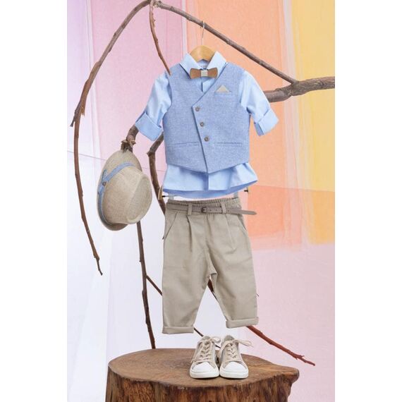 Bambolino:Isiaih Βαπτιστικό ρούχο για αγόρι 1428 - Ρούχα Βάπτισης για Αγόρι στο Oneirokosmos