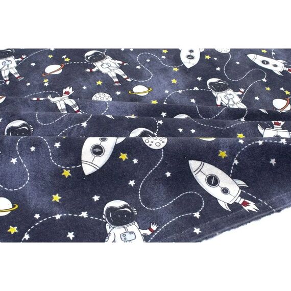 Dimcol Πάνα Αγκαλιάς Φανέλα Cotton 100% 80x80 εκ. Galaxy Travel 90 Blue - Πάνες-Λαβέτες-Σελτέδες στο Oneirokosmos