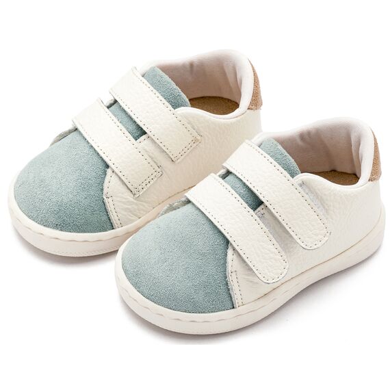 Babywalker Τρίχρωμο Σνίκερ Λευκό Μίνεραλ Μπεζ PRI2113 - Βαπτιστικό Παπούτσι για Αγόρι στο Oneirokosmos