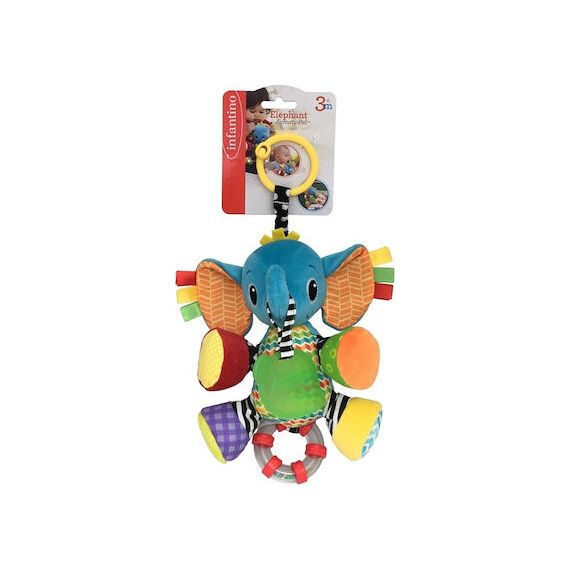 Infantino κρεμαστό παιχνίδι-μασητικό Peanut The Elephant Activity Pal B-005378-12 - Βρεφικά Παιχνίδια στο Oneirokosmos