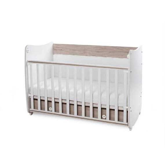 Lorelli Μετατρεπόμενο Κρεβάτι Dream White & Light Oak 60x120  10150420045A - Βρεφικά Κρεβατάκια Κούνιες Μωρού στο Oneirokosmos