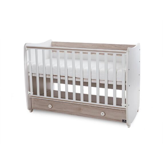 Lorelli Μετατρεπόμενο Κρεβάτι Dream White & Light Oak 60x120  10150420045A - Βρεφικά Κρεβατάκια Κούνιες Μωρού στο Oneirokosmos