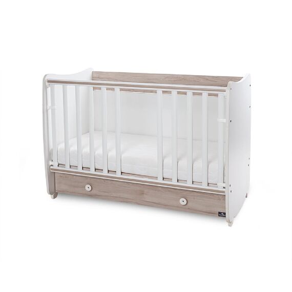 Lorelli Μετατρεπόμενο Κρεβάτι Dream White & Light Oak 60x120  10150420045A - Βρεφικά Κρεβατάκια Κούνιες Μωρού στο Oneirokosmos
