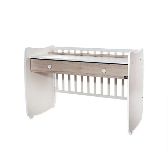 Lorelli Μετατρεπόμενο Κρεβάτι Dream White & Light Oak 60x120  10150420045A - Βρεφικά Κρεβατάκια Κούνιες Μωρού στο Oneirokosmos