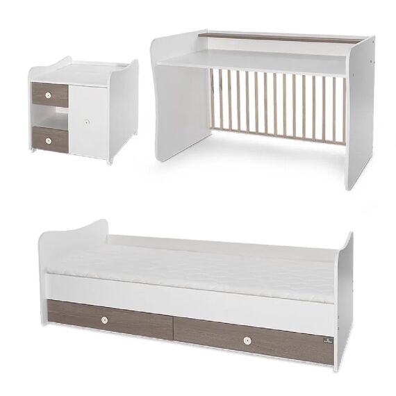 Πολυμορφικό Κρεβάτι Lorelli MiniMax  White & Coffee 10150500042A - Βρεφικά Πολυμορφικά Κρεβατάκια στο Oneirokosmos