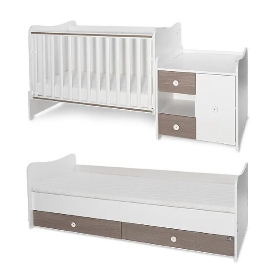 Πολυμορφικό Κρεβάτι Lorelli MiniMax  White & Coffee 10150500042A - Βρεφικά Πολυμορφικά Κρεβατάκια στο Oneirokosmos
