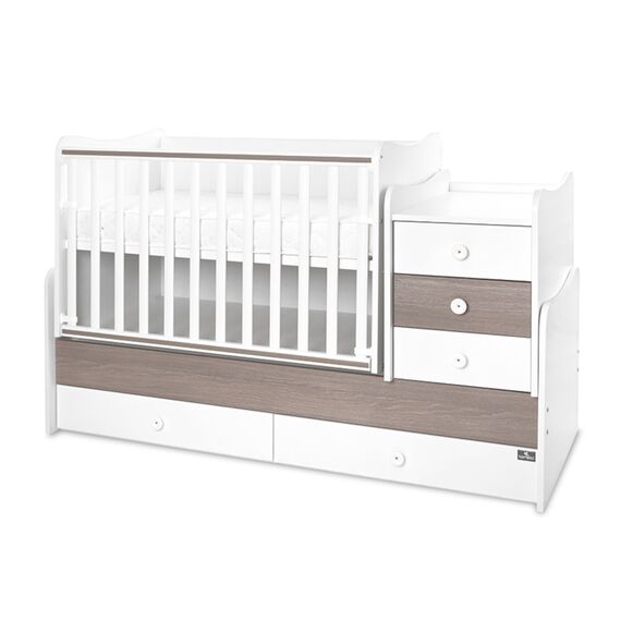 Lorelli Πολυμορφικό Κρεβάτι Maxi Plus White Coffee 10150580042P - Βρεφικά Πολυμορφικά Κρεβατάκια στο Oneirokosmos