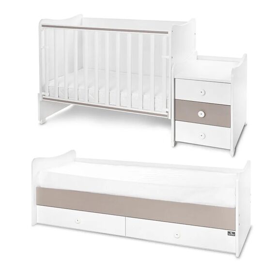 Lorelli Πολυμορφικό Κρεβάτι Maxi Plus White & String 10150580046P - Βρεφικά Πολυμορφικά Κρεβατάκια στο Oneirokosmos