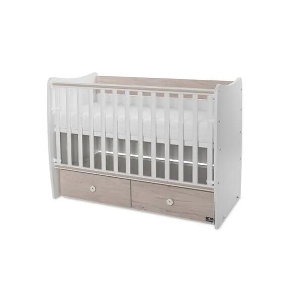 Lorelli Κρεβάτι Matrix 60x120 White & Light Oak 10150600045P - Βρεφικά Κρεβατάκια Κούνιες Μωρού στο Oneirokosmos
