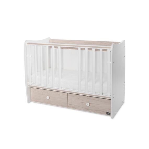 Lorelli Κρεβάτι Matrix 60x120 White & Light Oak 10150600045P - Βρεφικά Κρεβατάκια Κούνιες Μωρού στο Oneirokosmos