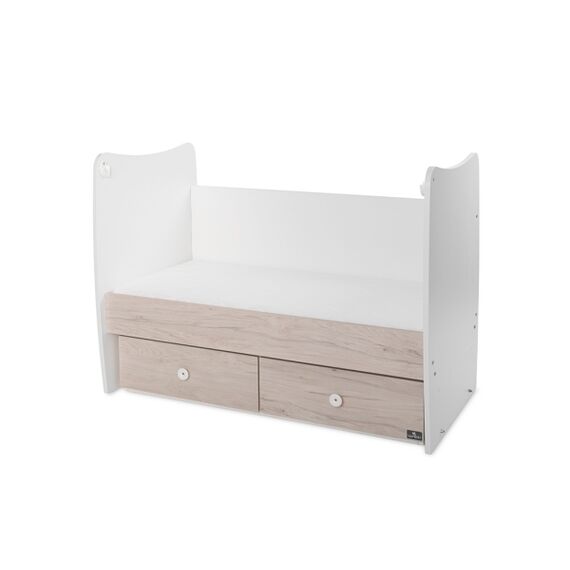 Lorelli Κρεβάτι Matrix 60x120 White & Light Oak 10150600045P - Βρεφικά Κρεβατάκια Κούνιες Μωρού στο Oneirokosmos