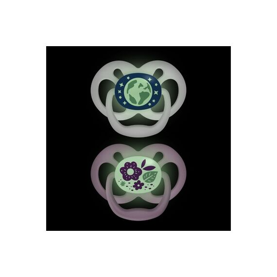 Dr.Brown's Advantage Night Σιλικόνης Πιπίλα 6-18m Μωβ-Γκρι 2τμχ PA22003 - Πιπίλες στο Oneirokosmos