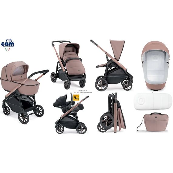 Cam Modus Πολυκαρότσι Light Rosa 2 σε 1 με Πορτ-μπεμπέ και Καρότσι + Επιλογή Καθίσματος Αυτοκινήτου (Area Zero ή Relax i-Size) - Πολυκαρότσια, Συστήματα Μεταφοράς στο Oneirokosmos